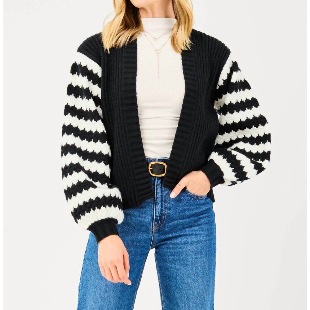 NEW MARY SQUARE the monroe cardigan in black & white